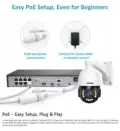كاميرا Fosvision عالية السرعة 8MP PTZ POE 30X زووم بصري عموم إمالة كاميرا IP HD 200FT رؤية ليلية طويلة المدى