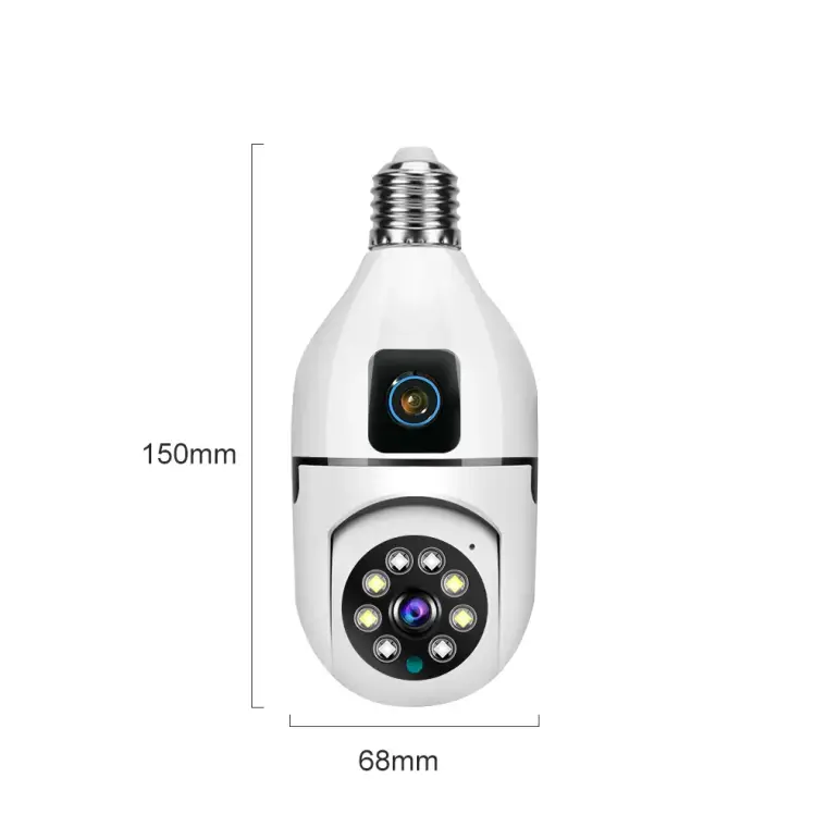 📸 كاميرا ذكية 360° بعدستين 💡 تركب بسهولة، 1080P + رؤية ليلية وتحكم من الهاتف 📱